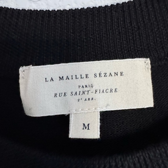 Sezane knit sweater midi dress black M 100% Merino wool - Picture 5 of 7